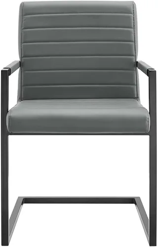 Miniatura 6 de Modway Savoy - Silla de comedor de cuero vegano en color gris - Juego de 2