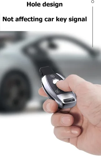 Miniatura 4 de Carcasa de llave automotriz de aleación de zinc, cubierta de llave, compatible con Mercedes Benz Series (tipo A-azul)