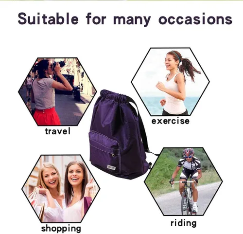 Miniatura 9 de KIKIGOAL Bolsa de natación separada seca y húmeda mochila portátil con cordón impermeable para gimnasio, deportes para piscina y playa