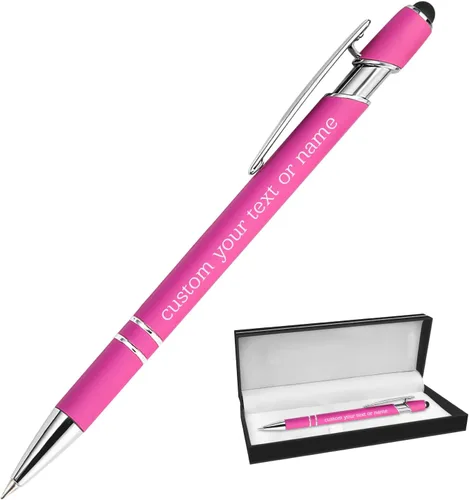 Miniatura 56 de Bolígrafos personalizados con nombre a granel, juego de bolígrafos personalizados, lápiz capacitivo grabado, logotipo, texto, regalo para negocios