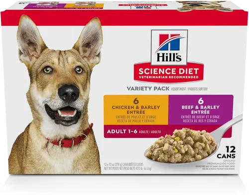 Miniatura 13 de Hill's Science Diet Alimento húmedo para perros adultos de 1 a 6, carne de res y cebada, latas de 5.8 onzas, paquete de 24