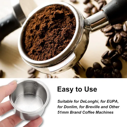 Miniatura 3 de Filtro de café, 4 tazas de 2.008 in de acero inoxidable de una sola pared no presurizada filtro poroso cesta apto para EUPA, para Donlim