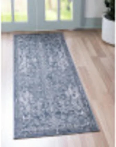 Miniatura 3 de Unique Loom Portland Collection - Alfombra Albany (2 pies 2 pulgadas x 8 pies, color azul/gris)
