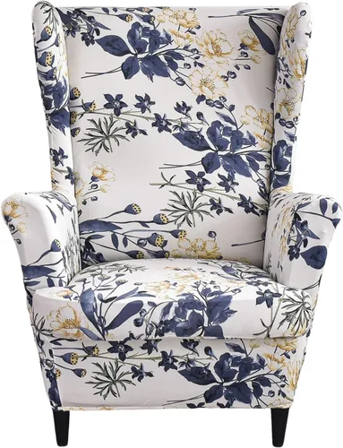 Miniatura 28 de NILUOH Funda para silla Wingback, 2 piezas, fundas elásticas de elastano para silla con respaldo de ala, funda lavable para sillones con respaldo