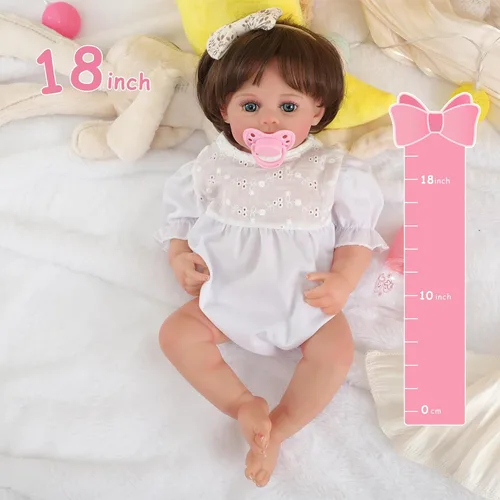 Miniatura 2 de Lifelike Reborn Baby Dolls, 18 Inch Realistic Baby Doll Silicone Full Body Real Life Girls Dolls with Anatomically Correct Muñecas Reales para Miñas