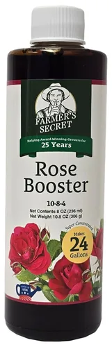 Farmer's Secret Fertilizante Rose Booster (8 onzas), súper concentrado, formulado para todo tipo de rosas a lo largo del ciclo de vida, fomenta un