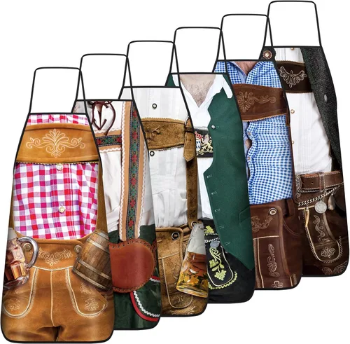 Leumoi 6 Pcs Apron Party Costume Novelty Apron for Women Men Cooking BBQ Party Favor Gifts
