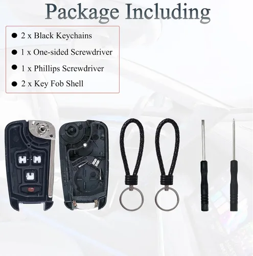 Miniatura 3 de SUPALAND Carcasa Plegable Tipo Flip para Llave compatible con Chevy Cruze Malibu Camaro Equinox Equinox Sonic GMC Terrain Buick 2010 2011 2012 2013