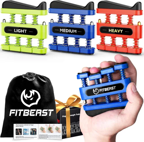 Miniatura 10 de FitBeast Fortalecedor de Dedos, Ejercicio de Dedos, Ejercicio de Mano para Mejorar la Destreza y Fuerza en Dedos, Manos, Antebrazos – Entrenador
