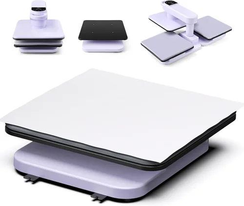 Miniatura 10 de Whubefy Prensa de Calor Automática Giratoria 360° 15x15 - Máquina Profesional Automática de Prensa para Camisetas con Liberación Automática y 7