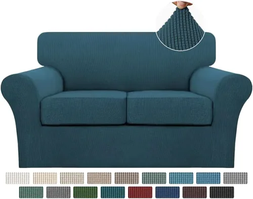 Miniatura 146 de Turquoize 2 fundas para sillas de sala de estar, funda de sofá con fundas de cojín individuales, funda de muebles para sillas (silla, beige biscotti)