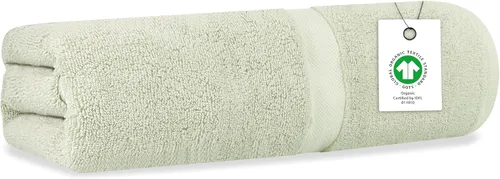 Miniatura 30 de Toalla de baño de felpa de algodón orgánico de lujo Certificado GOTS y OEKO-TEX Toallas de calidad hotelera premium Tecnología Feather Touch