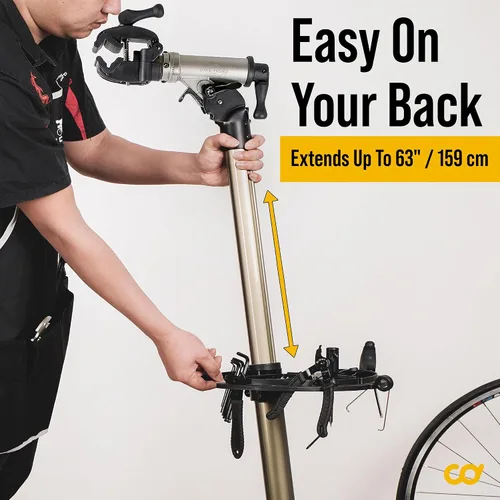 Miniatura 4 de BikeHand Soporte de reparación de bicicletas - Soporte de trabajo portátil para mecánicos de bicicletas para el hogar - para mantenimiento