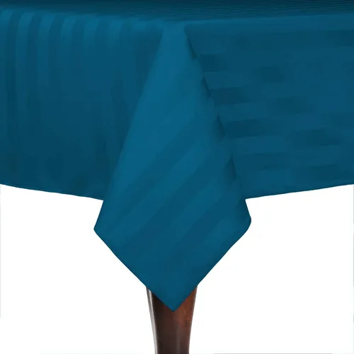 Miniatura 37 de Ultimate Textile Mantel rectangular de rayas satinadas, 59.8 x 90.2 in, color marrón oscuro