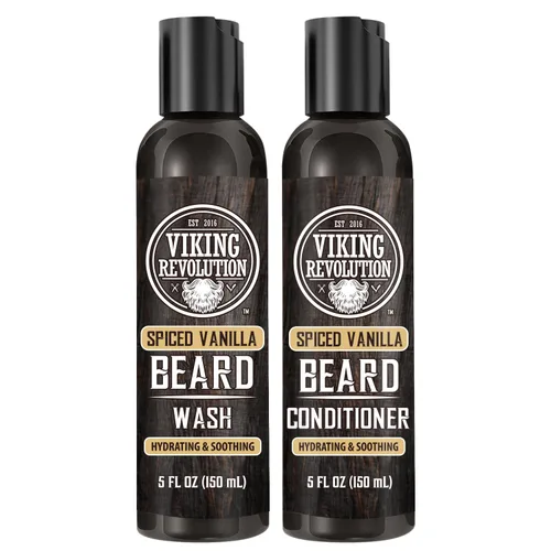 Miniatura 8 de Viking Revolution Lavado de Barba y Acondicionador de Barba para Hombres con Aceite de Argán y Aceite de Jojoba - Suavizante y Fortalecedor de Barba