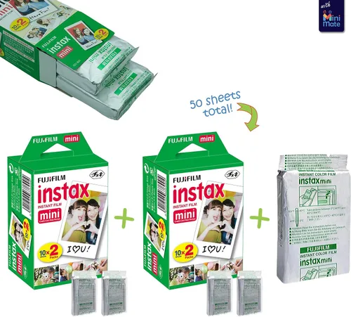 Miniatura 3 de Fuji Instax Mini 9 Cámara Instantánea Verde Lima con Estuche Personalizado + Paquete de Valor de Película (50 Hojas) Álbum de Fotos con Diseño
