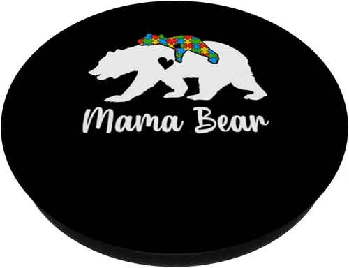 Miniatura 2 de Mama Bear Love Support Autism Awareness Bear Family PopSockets Adhesive PopGrip