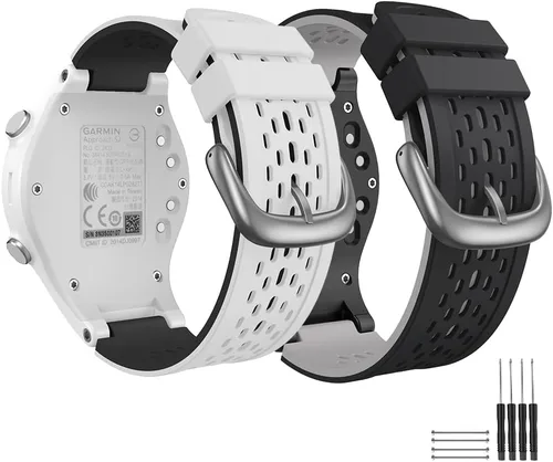 Paquete de 2: correa de color dos en uno compatible con Garmin Approach GPS Golf S2/S4, correa de reloj deportivo de silicona suave