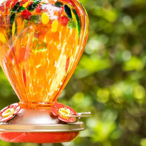 Miniatura 4 de Muse Garden Comederos de colibrí para colgar en exteriores, comedero de colibrí de vidrio soplado, regalos de colibrí para mamá, decoración