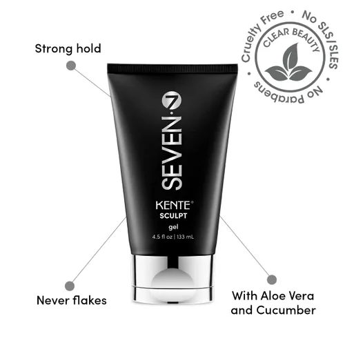 Miniatura 2 de SEVEN Haircare KENTE SCULPT Gel para el cabello para mujeres y hombres, gel de peinado de fijación fuerte con aloe vera y pepino, sin alcohol, sin