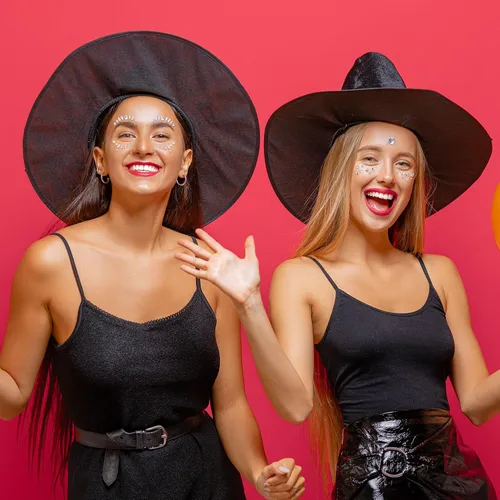 Miniatura 4 de OIIKI 6 hojas de gemas faciales – Joyas de corazón, ojos acrílicos de luna de cristal, diamantes de imitación redondos de Halloween, calcomanías