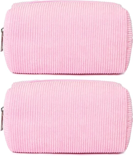 Miniatura 42 de SOIDRAM 6 Piezas Bolsa de Maquillaje a Cuadros Preppy Bolsa de Cosméticos a Granel Rosa Negra Bolsa de Maquillaje Personalizada Bolsa de Viaje de 6