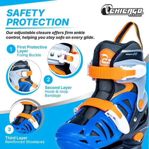 Miniatura 4 de Chicago Skates Glitzy - Patines de ruedas para niños, patines ajustables para niñas y niños, ruedas iluminadas, patines cuádruples duraderos