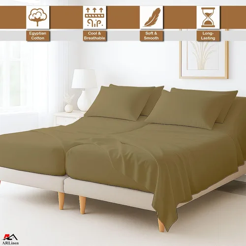 Miniatura 33 de ARlinen Juego de sábanas divididas tamaño Queen, 5 piezas, 100% algodón egipcio para camas ajustables, bolsillo profundo de hasta 16 pulgadas, juego