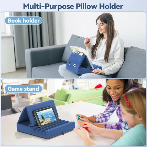 Miniatura 8 de KDD - Soporte de almohada para tablet, soporte plegable para iPad para regazo, cama y escritorio - Base para tablet con almohadilla suave y soporte