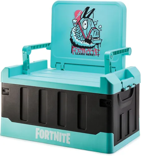 Miniatura 8 de Numskull Caja de almacenamiento de juguetes 2 en 1 inspirada en PS5 y silla plegable, organizador de accesorios para juegos con tapa y asas