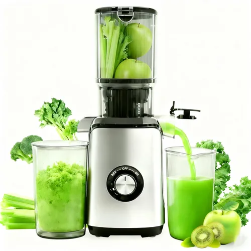 Miniatura 8 de Simple Deluxe Exprimidor de prensa en frío, exprimidor de masticación lenta con canal de alimentación ancho, alto rendimiento de jugo y libre de BPA