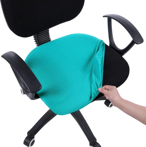 Miniatura 13 de Smiry - Fundas de asiento elásticas para silla de oficina con diseño jacquard, desmontables, lavables, antipolvo, protectores para cojines de silla