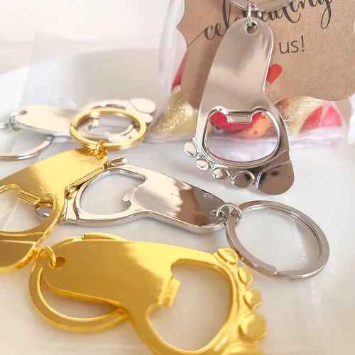 Miniatura 4 de 30 llaveros de huellas, abridor de botellas, recuerdos de baby shower, regalos de fiesta de cumpleaños, regalos para abrebotellas, recuerdos