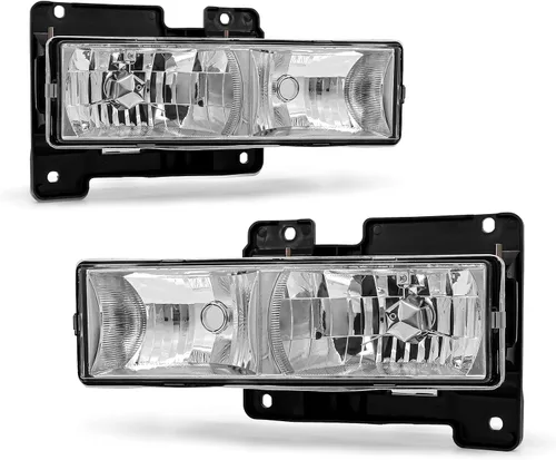 Miniatura 11 de Conjunto de faros delanteros para 1994-1998 Chevy Silverado/Suburban/Tahoe / C10 Pickup/C/K 1500 2500 3500 Camioneta, carcasa negra con reflector