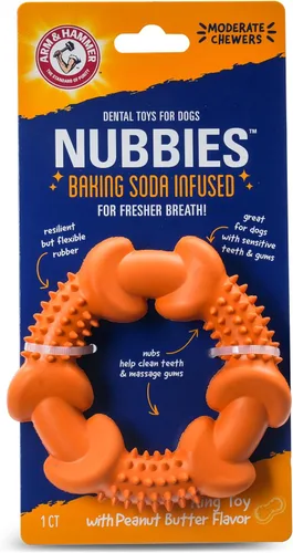 Miniatura 12 de Arm & Hammer Nubbies Gator - Juguete dental masticable para perros, sabor a menta, bicarbonato de sodio, con infusión de ranuras, placa de reducción