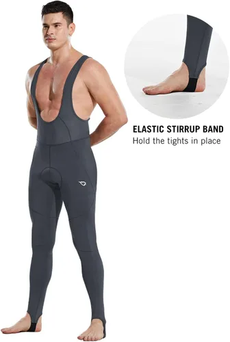 Miniatura 2 de BALEAF Pantalones de ciclismo de invierno para hombre, con acolchado 4D, térmicas, resistentes al agua, para ciclismo, para clima frío, bolsillos