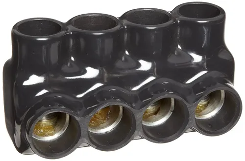 Miniatura 36 de Morris Productos 97643 Conector multi-cable, aislado, entrada dual, negro, 3 puertos, 250 - 6 rango de cables, 5/16" Allen Hex 3 Puertos, 250 - 6