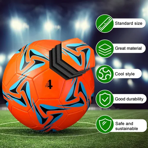 Miniatura 3 de Lunmon 18 pelotas de fútbol con 4 bombas, pelotas de fútbol deportivas, tamaño oficial, fútbol para interiores y exteriores, para niños