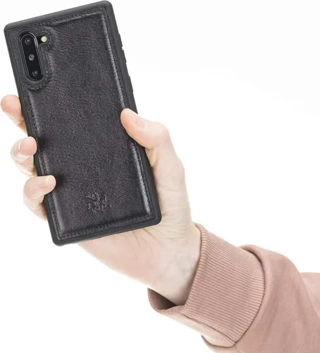 Miniatura 3 de Venito Lucca - Funda de piel compatible con Samsung Galaxy Note 10 (6.3 pulgadas), extra segura, con cubierta trasera acolchada, color negro rústico