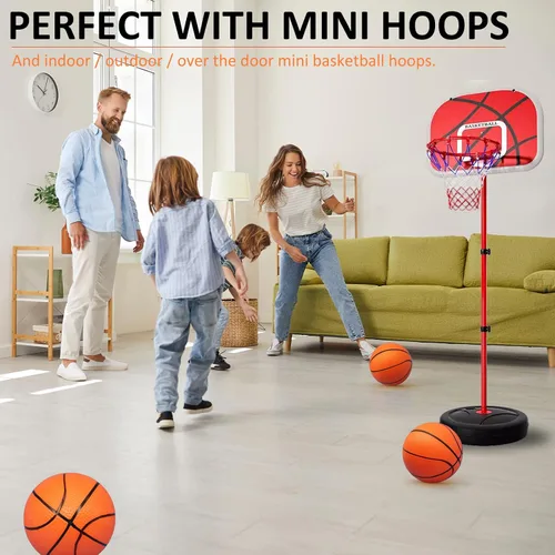 Miniatura 5 de Oleitodh 40 Piezas Juego de Mini Pelotas de Baloncesto de 5 Pulgadas a Granel con Bomba, Pelotas de Baloncesto Pequeñas de PVC para Juegos de Aro