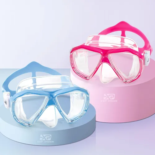 Miniatura 9 de Máscara de buceo para niños, máscara de natación antivaho de 180°, gafas de natación para niños de vidrio templado con cubierta para la nariz