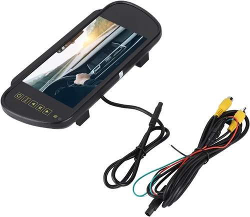 Miniatura 6 de Monitor de visión trasera de 7 pulgadas, pantalla de cámara de respaldo para automóvil con interfaces de video AV1 AV2 Amplio voltaje DC12V-24V