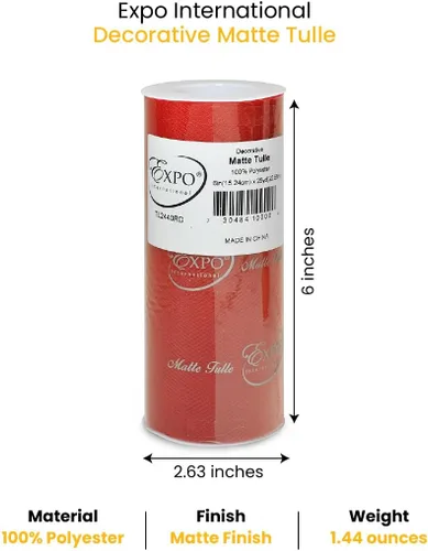 Miniatura 2 de Expo International Tul mate decorativo, tela de tul de poliéster ligero para tutús, disfraces y decoraciones de fiestas, lavable, fácil de usar, 6