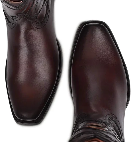 Miniatura 7 de Cuadra Botas occidentales para hombre en cuero genuino marrón, Metálico, marrón