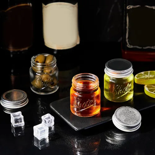 Miniatura 4 de Tessco 36 piezas de mini tarros de albañil de 2 onzas con tapas, aptos para lavavajillas, tarros de albañil para canapés, ideales para despedidas