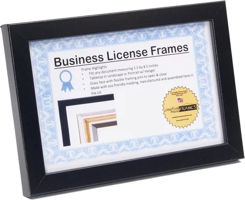 Miniatura 6 de Marcos de licencia para maquilladores profesionales de 3.5 in x 8.5 in, sostenedor de licencia de panel de estado para mostrar certificado, licencia