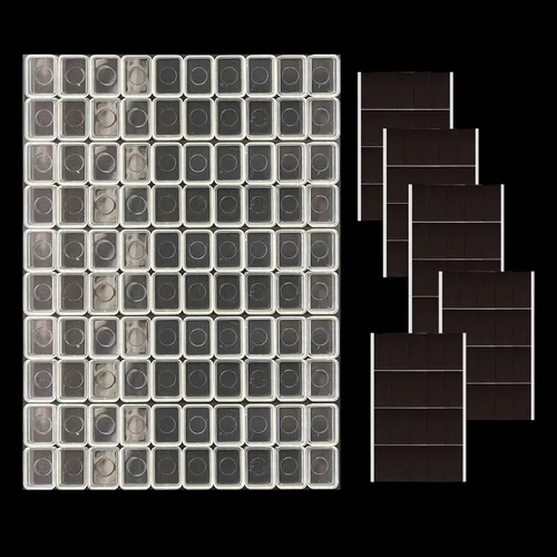 Sartenes de acuarela vacías con rayas magnéticas – 100 piezas de plástico de 0.0 fl oz kits de sartenes para bricolaje acuarelas o acrílicos pintura