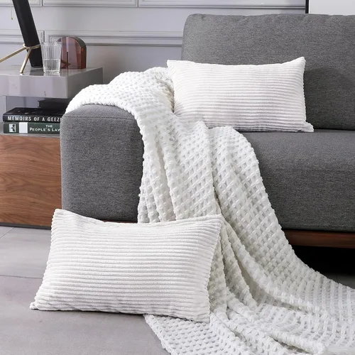 Miniatura 24 de Deconovo - Juego de 2 fundas de cojín de pana modernas, elegantes y suaves, aptas para lavadora, decoración del hogar para sala de estar, sofá