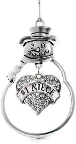 Miniatura 37 de Adorno de plata inspirada, diseño de muñeco de nieve con circonitas cúbicas