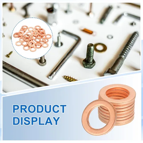 Miniatura 3 de MECCANIXITY 38Pcs Arandela Plana, Kit de 38Pcs de Arandelas de Cobre M5, Anillo de Sellado de Cobre, Arandela de Aplastamiento, 5mm ID, 9mm OD, 1mm